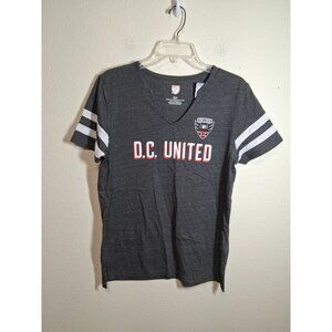 NWT MLS D.C. United T-Shirt V-Neck Short Sleeve Soccer Women's Size Medium Gray